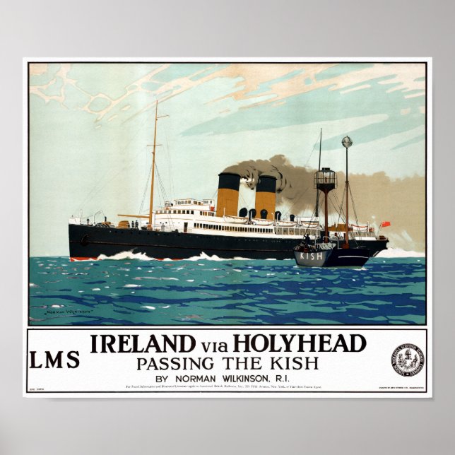 Irlanda Holyhead - Poster de Viagens vintage Resta (Frente)