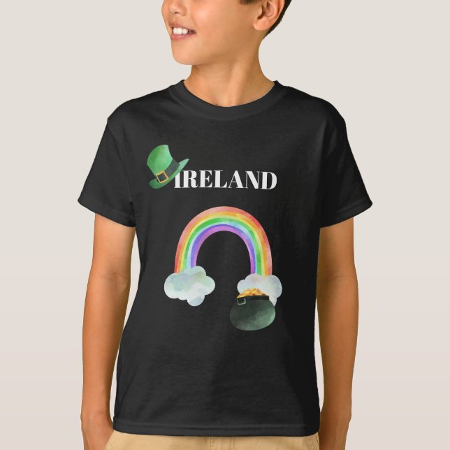 *~* IRLANDA IRLANDA Pote Arco-Íris de T-Shirt Dour (Frente)