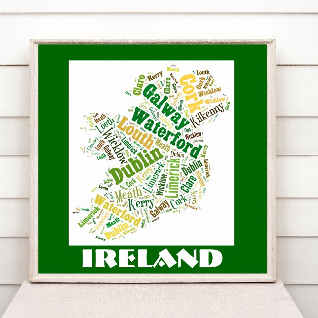 Irlanda - Silhouette Word Art Poster (Criador carregado)