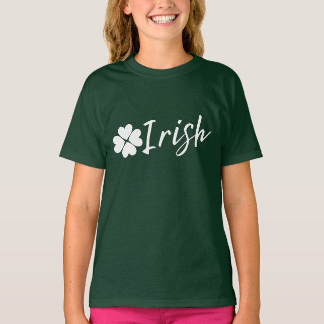 Irlandês com Shamrock - Rua. Patrick Day T-Shirt (Frente)