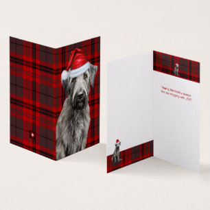 Irlandês Feriado Cão Lobo Xadrez Vermelho Natal