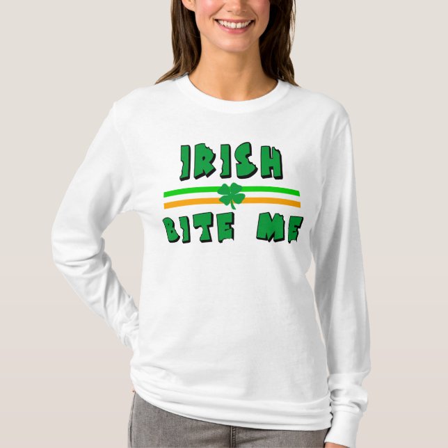 Irlandês morda-me t-shirt (Frente)