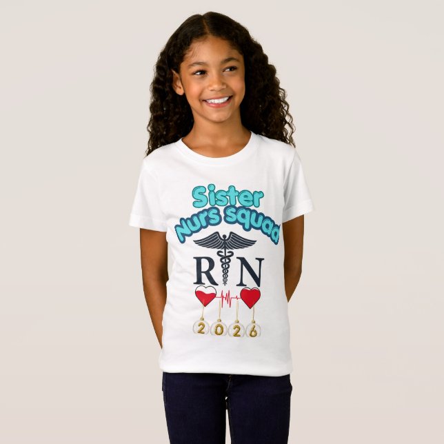 Irmã da Equipe de Enfermagem 2026 Camisa de Format (Frente Completa)