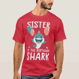 Irmã da família de aniversário da camisa do tubarã