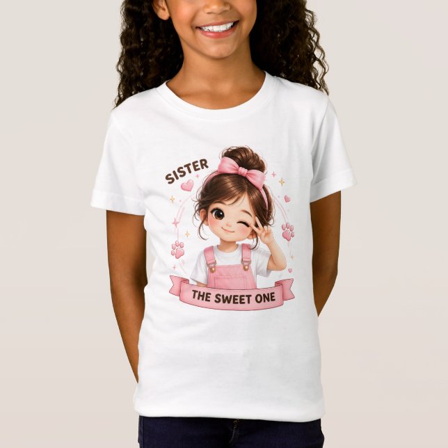 Irmã - Design de Camiseta de Família Fofo (Frente)