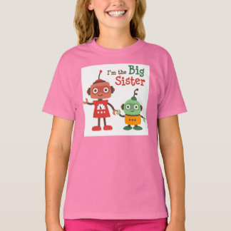Irmã Grande - Camisetas da família Robot-Retro par