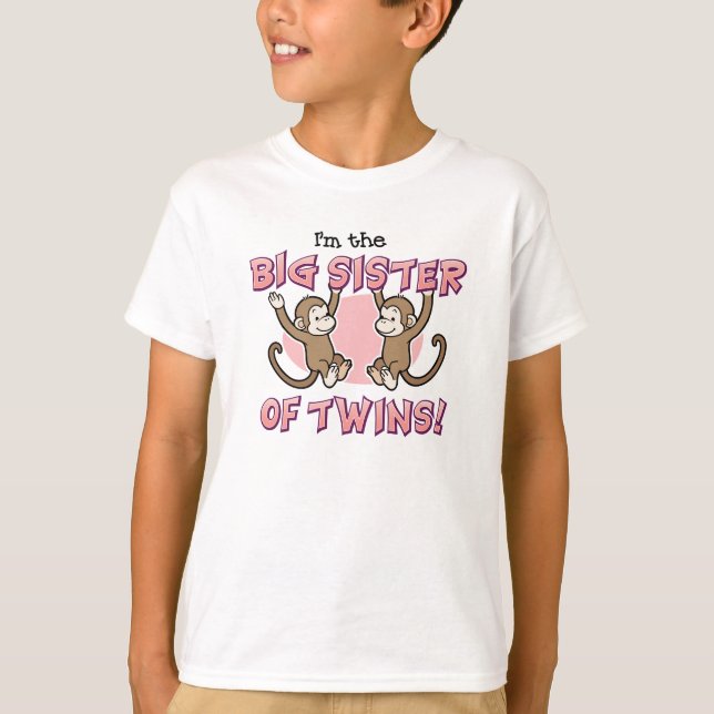 Irmã mais velha dos gêmeos - t-shirt do macaco (Frente)