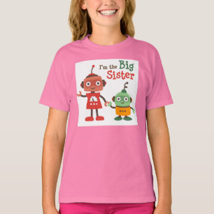 Irmã mais velha - t-shirt retros da família do