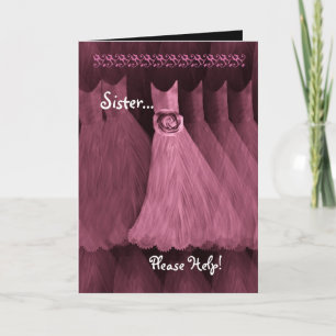 IRMÃ - vestido do ROSA do convite da MADRINHA DE