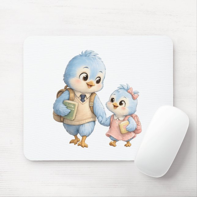 Irmão Irmã Passarinho Desk Mouse Pad (Com mouse)
