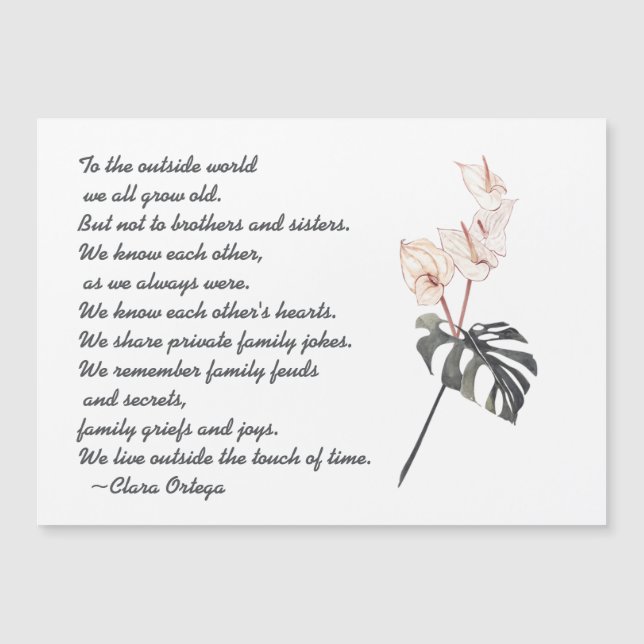 Irmão ou Irmã Poema Sentimental Preto e Rosa (Frente)