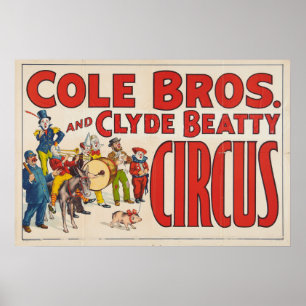 Irmãos do Cole e poster do circo de Clyde Beatty