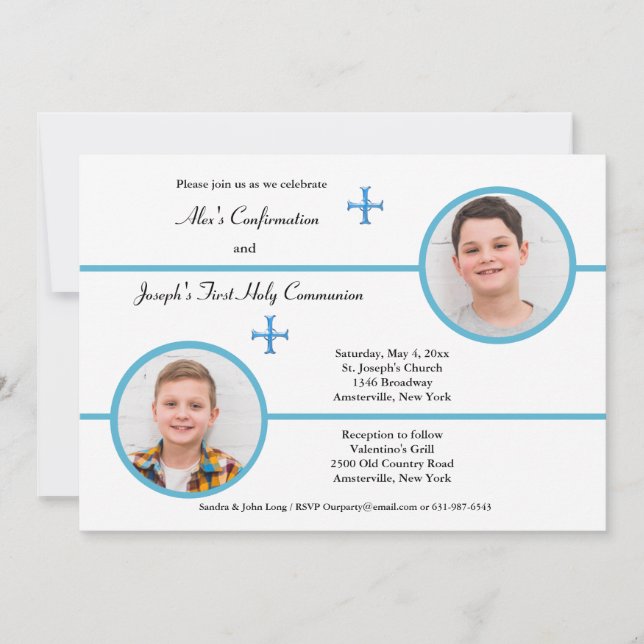 Irmãos Dois Irmãos Foto Convite Religioso (Frente)