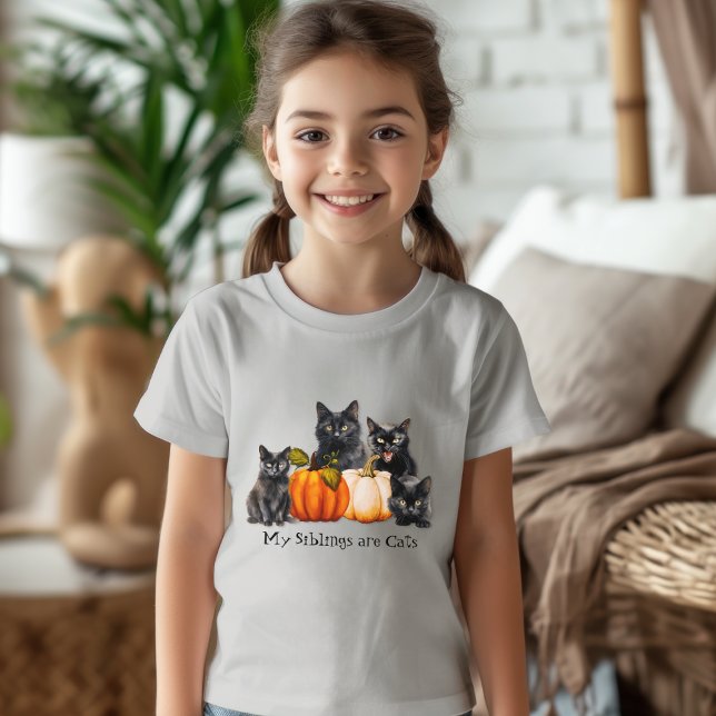 Irmãos São Gatos Caem Pumpkins T-shirt (Criador carregado)