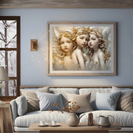 Irmãs Anjo Bebê Poster de Arte Moderna