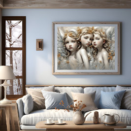 Irmãs Anjo Bebê Poster de Arte Moderna