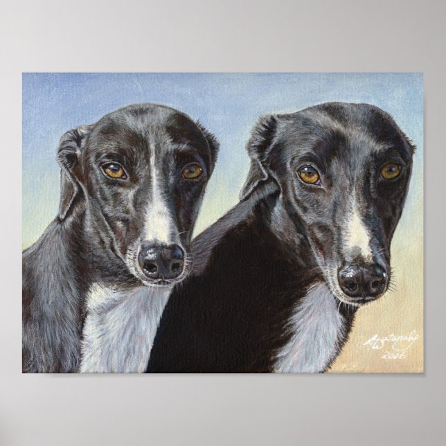 Irmãs Dançantes poster de Cachorro Greyhound (Frente)