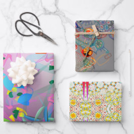 Irmãs Estranhas Enrolando Folhas Planas de Papel C