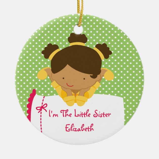 Irmãzinha Enfeite de Natal Doce Menina (Frente)
