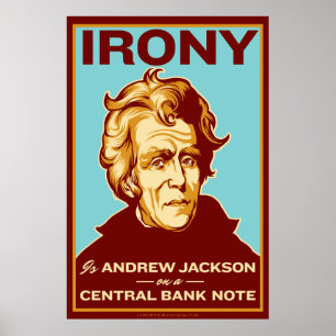 Ironia é Jackson em um Poster de Nota do Banco Cen