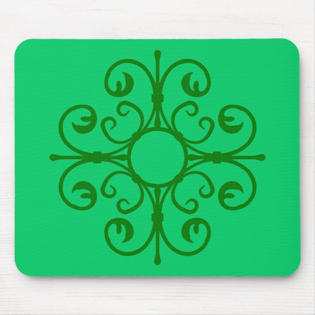 Ironia Verde ornamentado no Mousepad Verde (Frente)
