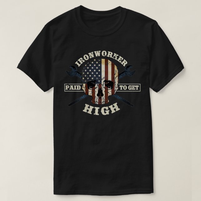 Ironworker Camisas Union Gift Design Na Parte Tras (Frente do Design)