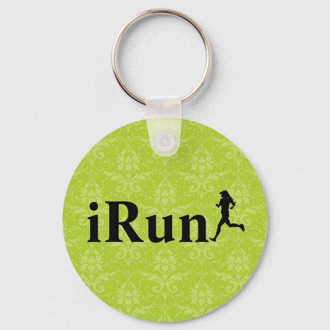 iRun Around Humorous Running Chaveiro para Meninas (Frente)