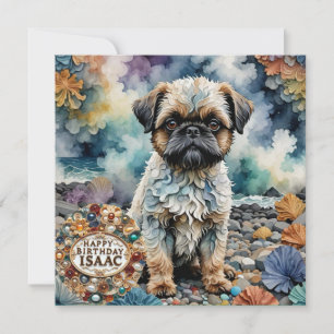 ISAAC ~ Cartão de Aniversário ~ Cão Bruxelas Griff