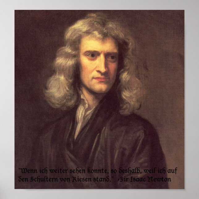 Isaac Newton citação poster (Frente)
