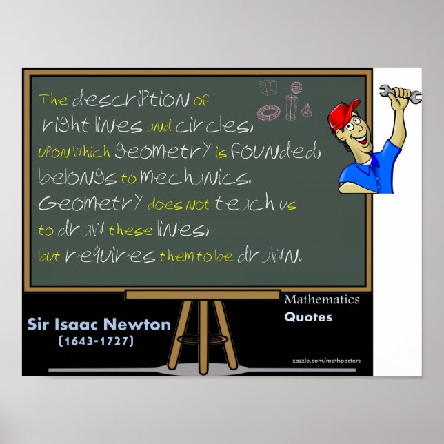 Isaac Newton Matemática poster (Frente)