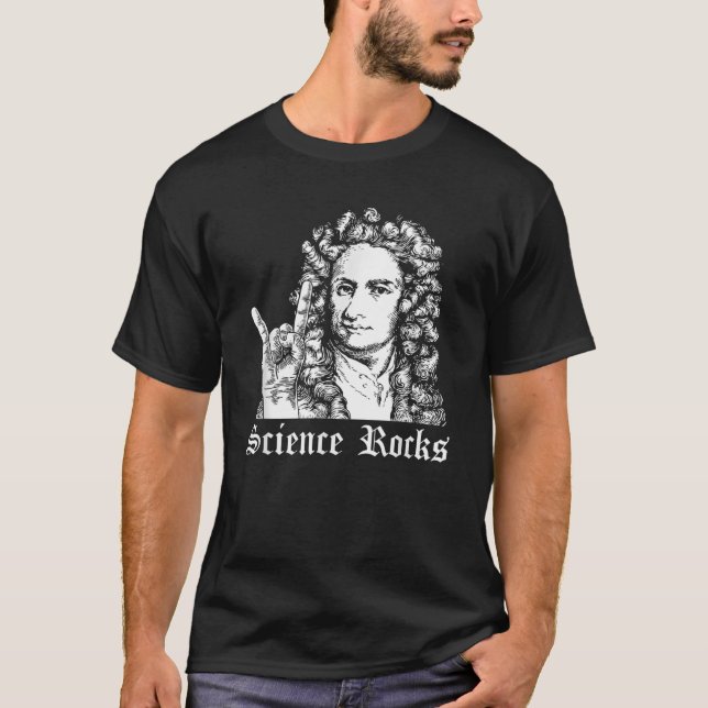 Isaac Newton Science Rocks T-Shirt (Frente)