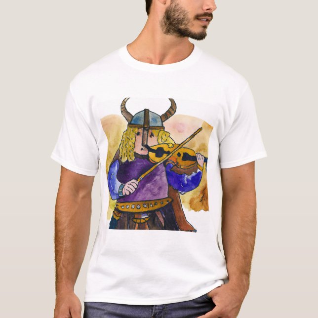 Isaac Stern como uma camiseta violinista viking (Frente)