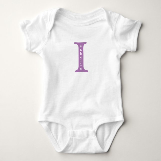 Isabella Bebê Personalizado Body Camisa Roxa (Frente)