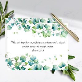 Isaiah 26:3 Cartão de Nota Branco com English Bur