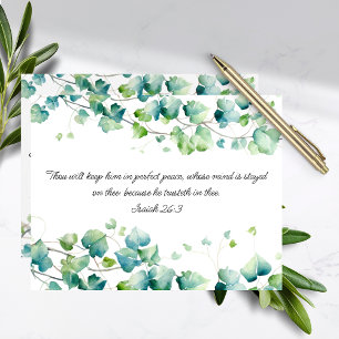 Isaiah 26:3 Cartão de Nota Branco com English Bur
