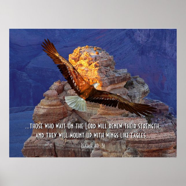 Isaiah 40: 31 Eagle Scripture Poster (Frente)