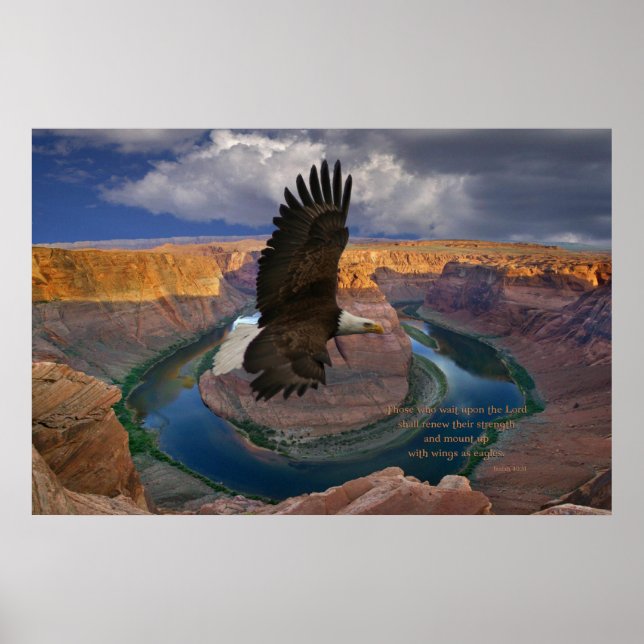 Isaiah 40:31 impressão de Escritura (Frente)