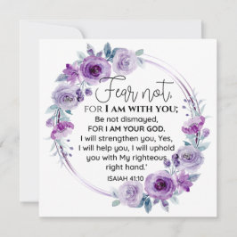 Isaiah 41:10 Medo não Escritura Floral Roxa
