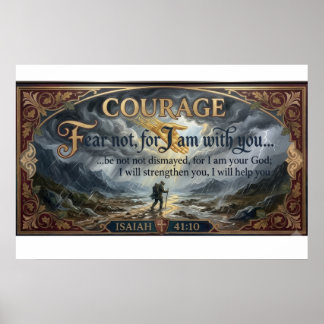Isaiah 41:10 Tela de Coragem Poster | Arte Sem Tem