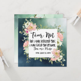Isaiah 43:1 Medo Não Bíblia Verso Cartão Cristão