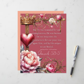 Isaiah 53:5 Cartão de Escritura de Curamento | Aqu