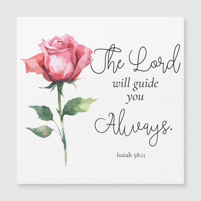 Isaiah 58:11 Bíblia de Graduação de Flores Verso (Frente)
