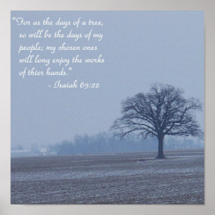 Isaiah 65:22 Bíblia Verso Poster