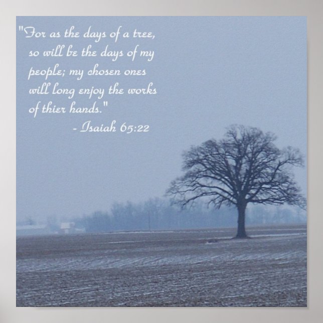 Isaiah 65:22 Bíblia Verso Poster (Frente)
