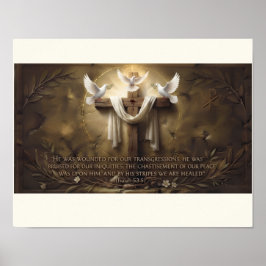 Isaías 53:5 Poster da Cruz | Por Suas Listras