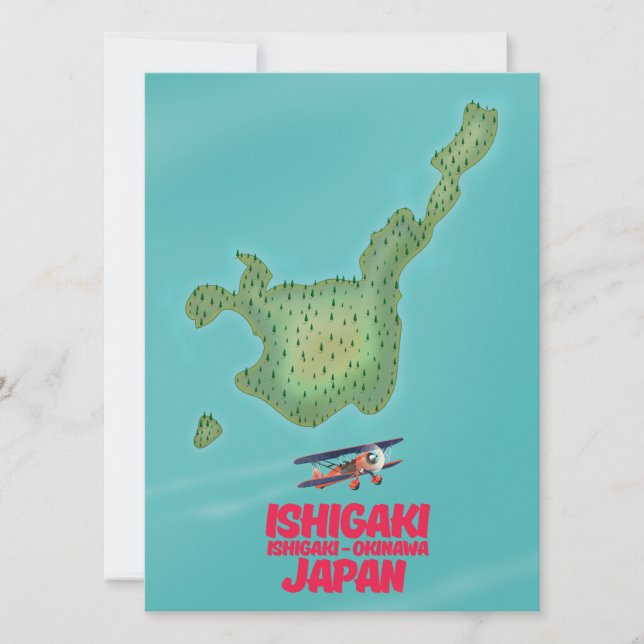 Ishigaki Okinawa, Japão mapa (Frente)