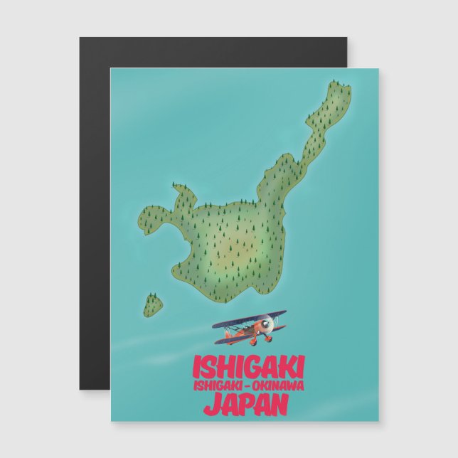 Ishigaki Okinawa, mapa do Japão (Frente/Verso)