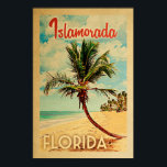 Islamorada Florida Vintage Palm Tree Beach Poster<br><div class="desc">Islamorada,  poster de viagens de praia da Flórida.</div>