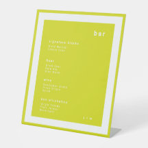 Island citrus minimalist wedding Bar Pedestal Sign