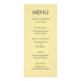 Island Citrus Yellow Wedding Menu